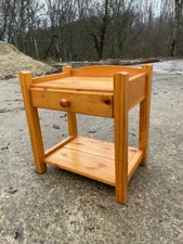 Petite table de nuit en Pin Vintage 1970-80