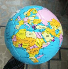 Ballon de football cousu main New World Map Earth Globe taille 5