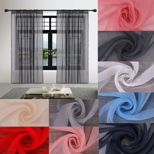 Paires rideaux voile unis - paires,