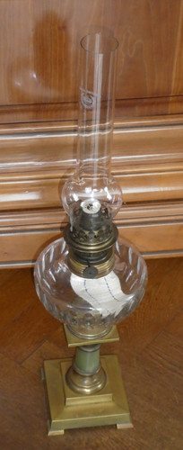 Lampe pétrole bronze - lampe, en