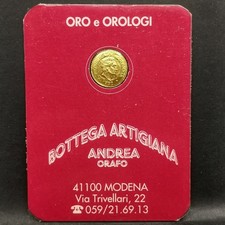 MEDAILLE OR 750‰ 0.5g 10mm PORTE BONHEUR ITALIE REPRODUCTION 5 PESOS 1930 COLOMB