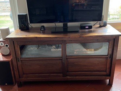 Meuble teck ciré - tv,