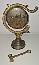 ✨ ANCIEN GONG DE TABLE en BRONZE et LAITON - Décor serpent - Tunisie ✨