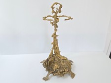 VINTAGE 1950S GOLD BRASS HUNTING SCENE UMBRELLA STAND 50S 1950S
