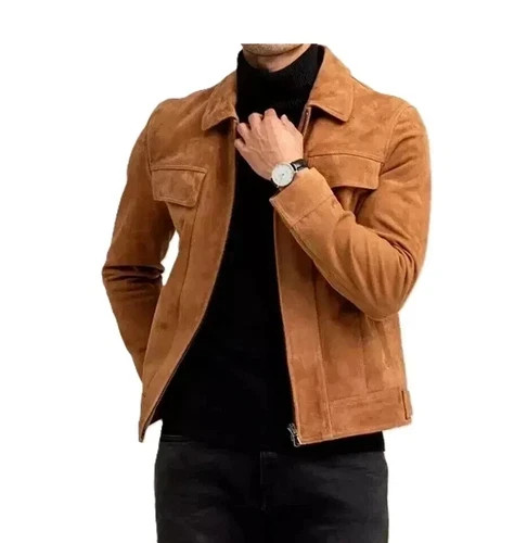 Veste cuir daim - en, marron