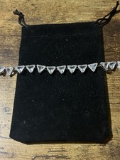 Stunning Clear Swarovski Ortyx Triangle Rhodium Plated Tennis Bracelet