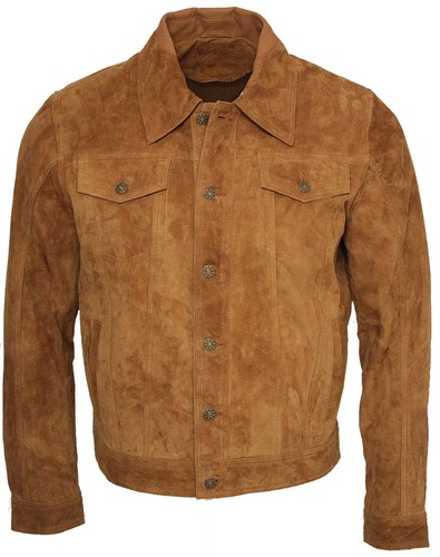 Veste daim chèvre tan - veste, de