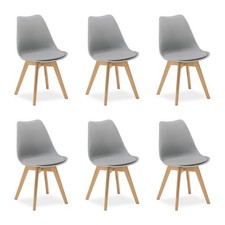 6 Chaises de Cuisine Gris