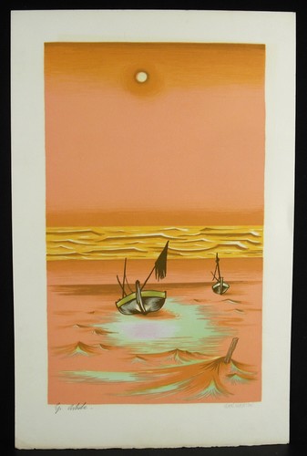 Jean martin estampe - martin, plage
