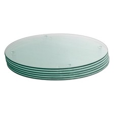 6x Clair 30cm Rond Sets de Table en Verre Cuisine À Manger Table à Dinner