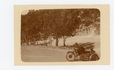 PHOTO Snapshot vers 1930, course moto ancienne motobike side car PEUGEOT