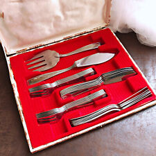 Vintage 50s Year 50s Stainless Steel 26 Piece Fish Household Box