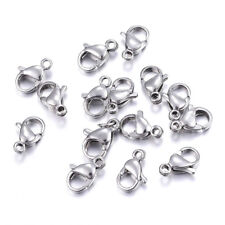 LOT de 12 FERMOIRS MOUSQUETON 9 x 6MM ACIER INOXYDABLE HYPOALLERGENIQUE perles
