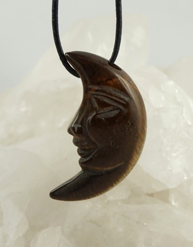 Pendentif pierre taillée lune - pendentif,