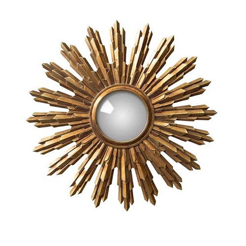 Miroir convexe soleil doré