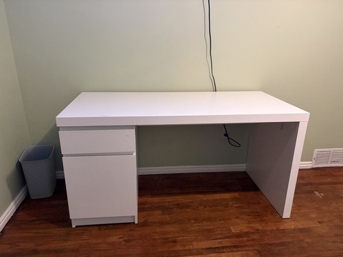 White ikea malm desk - white,