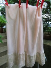 VINTAGE CALAIS PINK Pleated Powdered & LACE DRESS BACKGROUND BEIGE