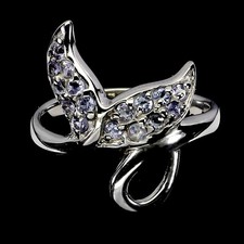 Argent Massif 925 Bague Argent Rond Tanzanite Gemmes Naturelles Bijoux Taille 7