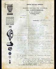 NARBONNE (11) SERVICE STATION MARCHAL / CAR HEADLIGHTS "Cl. GENIBREL" in 1931