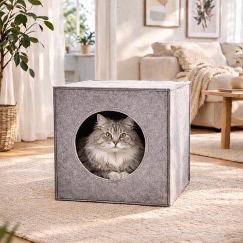Niche pour chat feutre - en,