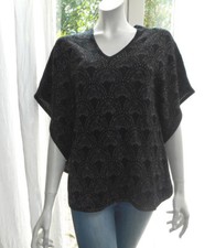 pull manches courtes marque Camaïeu noir à paillettes dorées comme neuf 40 / 42