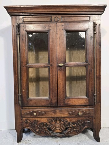 Armoire vitrée noyer - armoire,