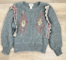 Vtg Fuzzy Mohair Wool Blend Sm