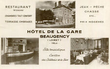 BEAUGENCY card Hôtel de la Gare restaurant games fishing hunting