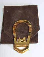 CELINE Gold Plated Original Gold Horse Scarf Clip
