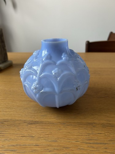 Vase opaline bleue - vase, made