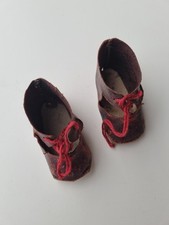 Chaussures pour poupée ancienne SFBJ bordeaux
