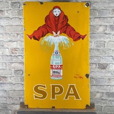 Plaque émaillée SPA 28,7x17,7x0,4" (73x45x1cm) joli décor porcelaine showroom...
