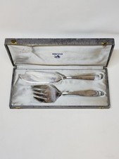 Ercuis Silver Metal Art Deco Fish Serving Cutlery Set 