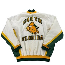 VTG 90s USF Bulls Speedline Windbreaker Lightweight White Green XL South Florida