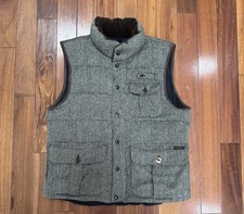 Polo Ralph Lauren Men's Tweed Vest Size Large Herringbone Wool Down Hunting