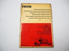 Fahr Köla rival 30 high pressure press spare parts list 1973 from machine no. 2011-101