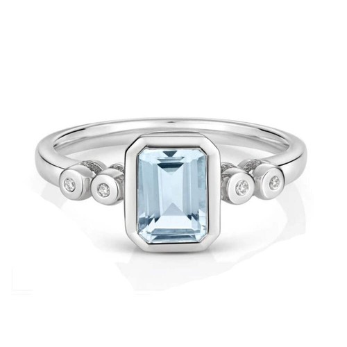 Bague véritable aigue marine - véritable, aigue-marine