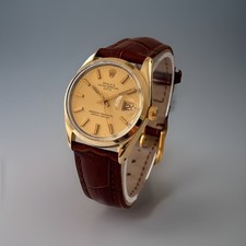 Rolex Oyster Perpetual Date 1550 Gold Capped 34mm Gold Dial Cal. 1570 Vintage