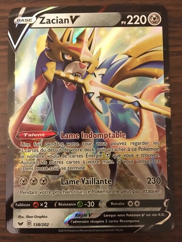 Carte pokémon zacian - carte, v