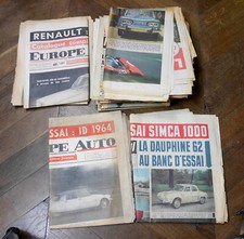lot newspapers magazine automobile 1962-63 dauphine DS simca 1000 renault 16