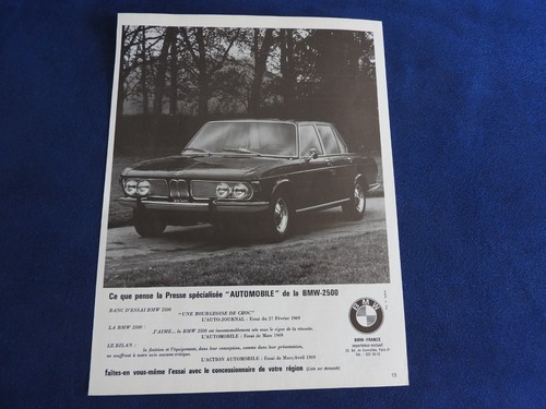 Publicité automobile bmw 2500 - publicité,