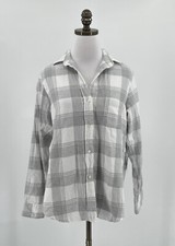 Grayson by Frank & Eileen Gray White Plaid Flannel The Hero Top Sz 2