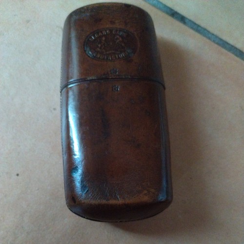 étui cigare ancien cuir - cigare, ancien,