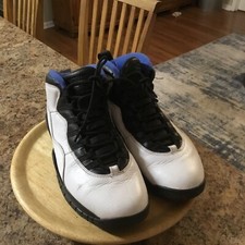 Size 10-Air Jordan 10 Retro 2018 Orlando Men Blue Black and White 310805-108