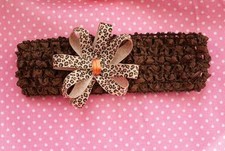 Magnifique Bandeau  pour BEBE reborn / poupon / petit ours brun ou autre poupée.