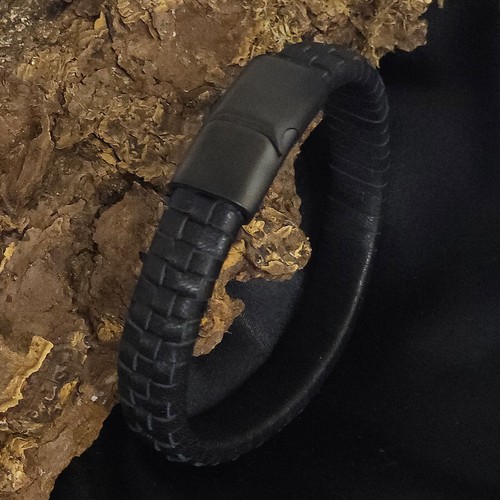 Bracelet cuir noir - cuir,