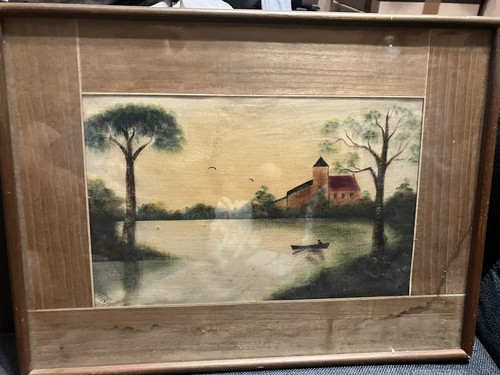 Peinture sur soie pierre - sur,