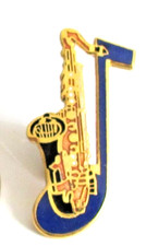 Pin's SAXOPHONE ET NOTE DE MUSIQUE Signé Démons & Merveilles Vintage # 4/19