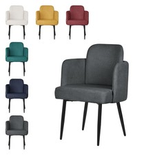 Chaise de salle à manger avec accoudoirs dossier aspect rotin couleur à choisir