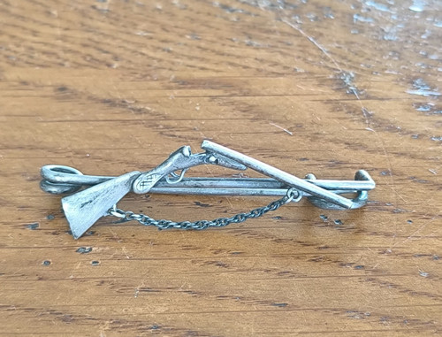 Broche argent fusil de - broche, en